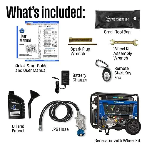 Westinghouse Outdoor Power Equipment 12500 Peak Watt Dual Fuel Home Backup Portable Generator - Image 6