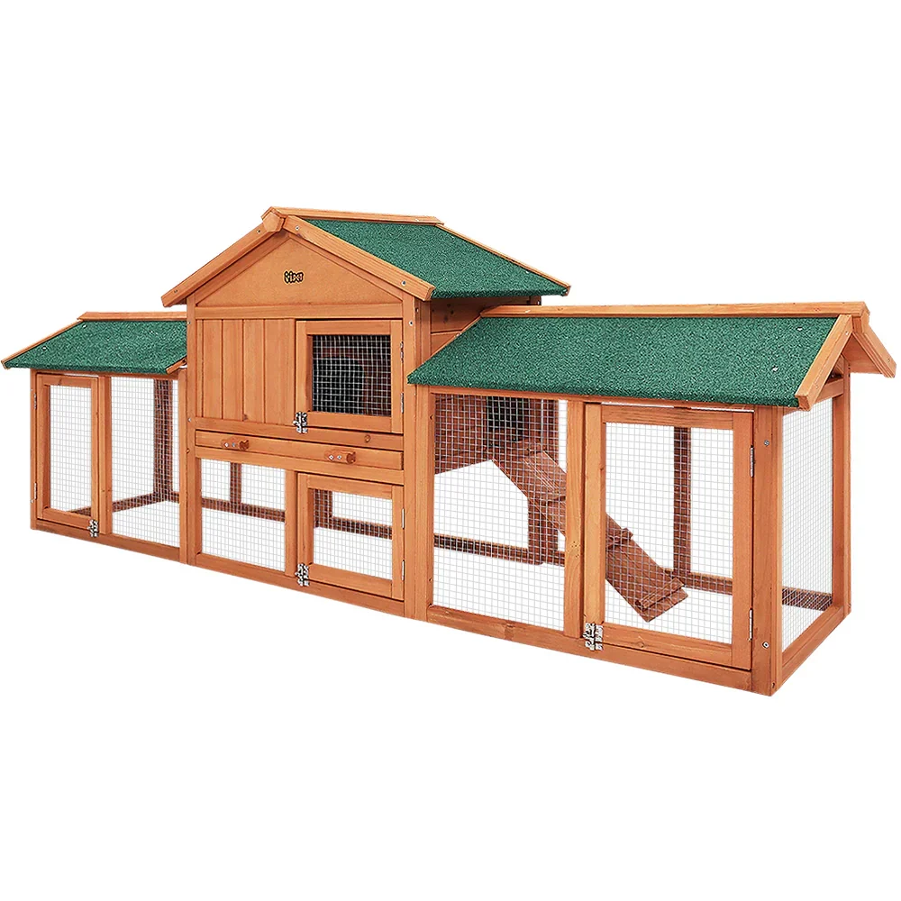 i.Pet Wooden Pet Hutch, 220 x 52 x84 cm - Image 2