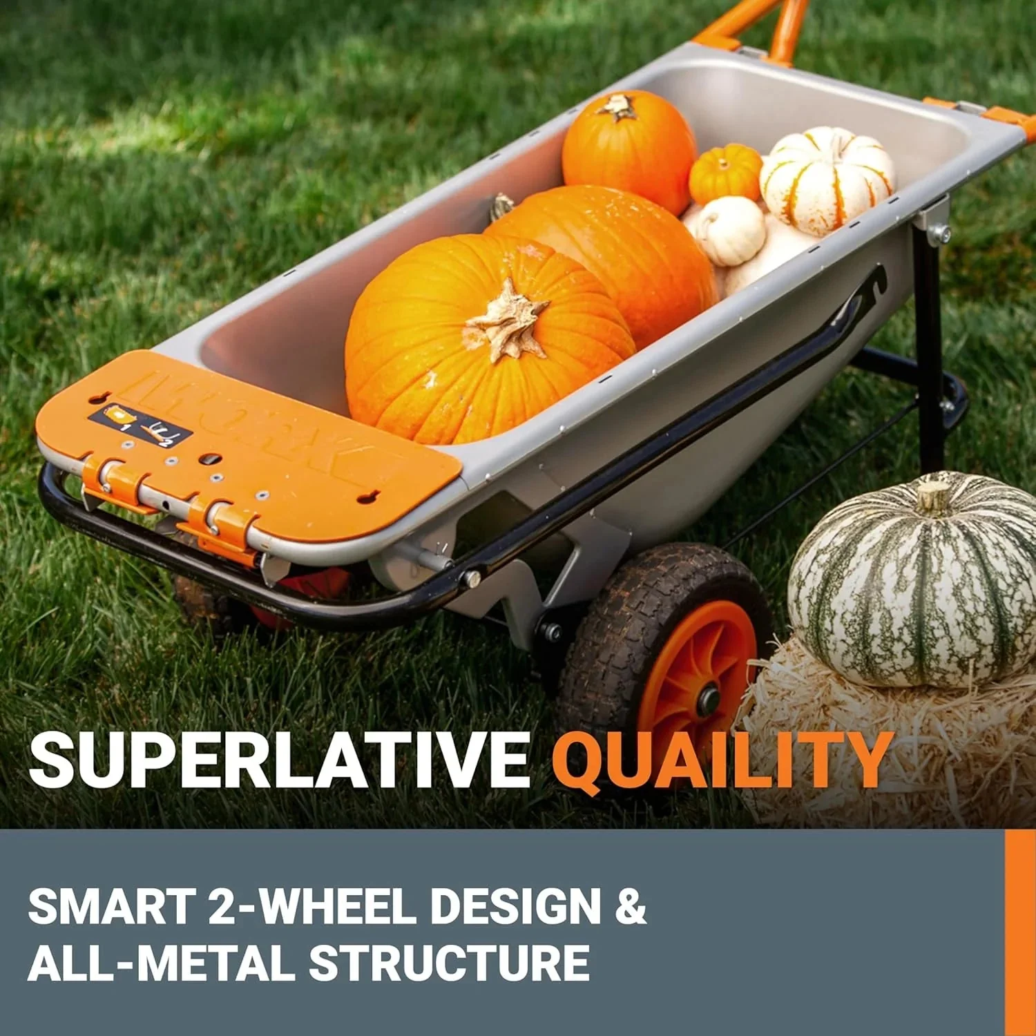 Worx WG050 8-in-1 Aerocart Garden Cart/Wheelbarrow Heavy Duty/Dolly - Image 6