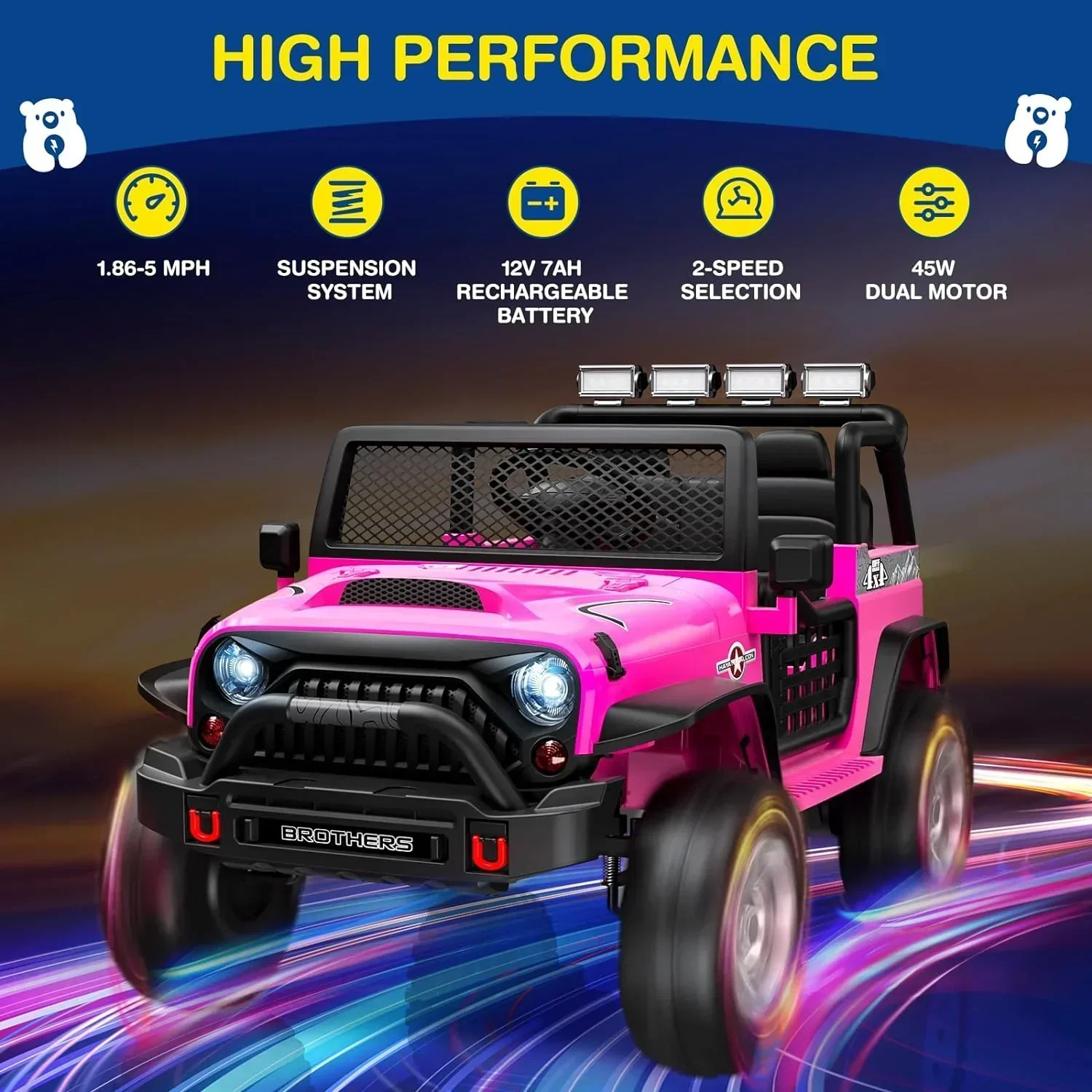 L8 Ride On Car 2 Seater 12V Kids Electric Car Remote Control 4-Wheel Suspension Bluetooth Speaker - Image 22