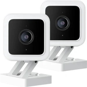 With Color Night Vision, Wired 1080p HD Indoor/Outdoor Security Camera, 2-Way Audio, Works with Alexa, Google Assistant, and IFTTT, 2-Pack