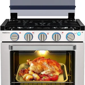Liquefied Petroleum Gas Stove Oven Combo, 21 in High, 3 Burners, 1.8 cu ft