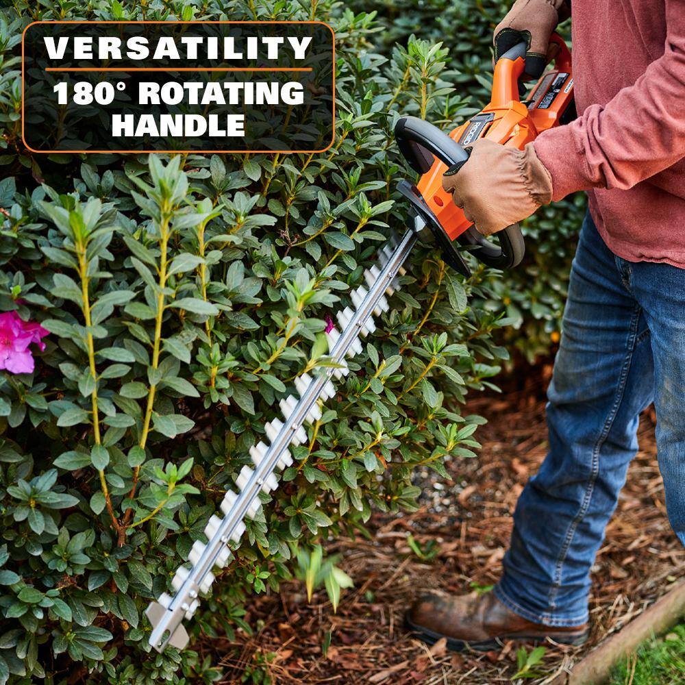 RIDGID 18V Brushless Cordless Battery 22 in. Hedge Trimmer with 2.0 Ah Battery and Charger R01401K - Image 6
