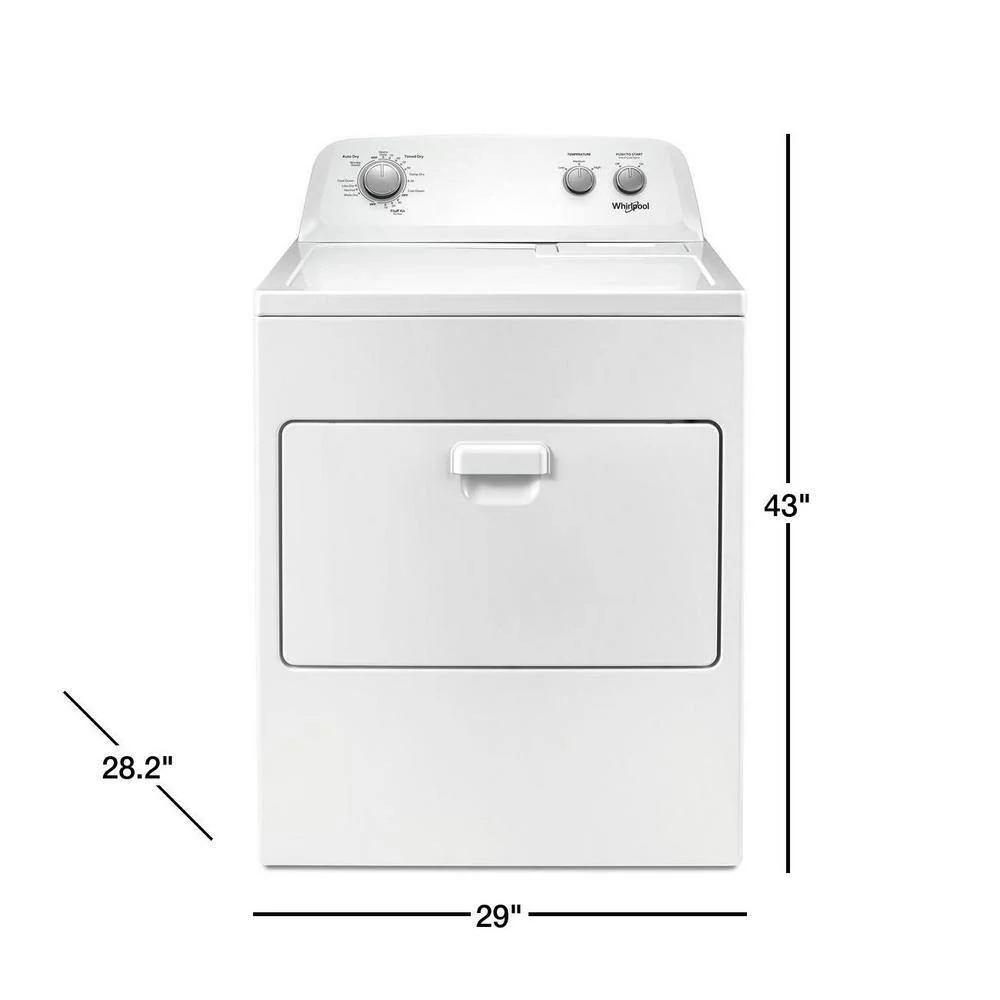 7.0 Cu. Ft. Electric Dryer - White - Image 9