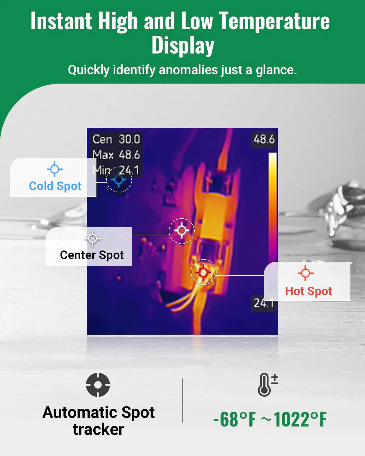 Thermal Camera, Super Resolution 240 x 240, Thermal Imaging Camera with Laser Pointer, 96 x 96 IR Resolution, 25 HZ Infrared Camera,-4°F to 1022°F, 50°FOV, 8h Battery Life Thermal Imager - Image 4