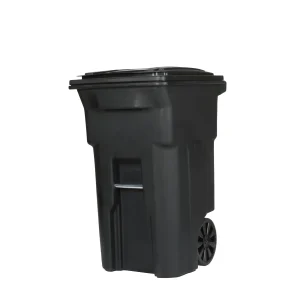 Toter Wheeled Garbage Can, 64 Gal, Black Polyethylene - Lid Included