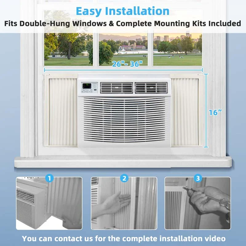 10000 BTU Window Air Conditioner With Remote, ECO Mode And Dehumidifier - White - Image 9