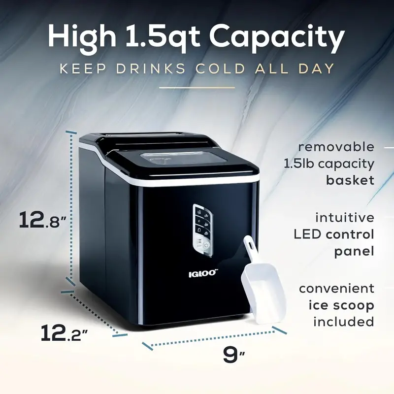 Igloo Portable Automatic Ice Maker, 26 lbs/Day, 1.5-Quart Water Tank - Self-Cleaning - Image 4