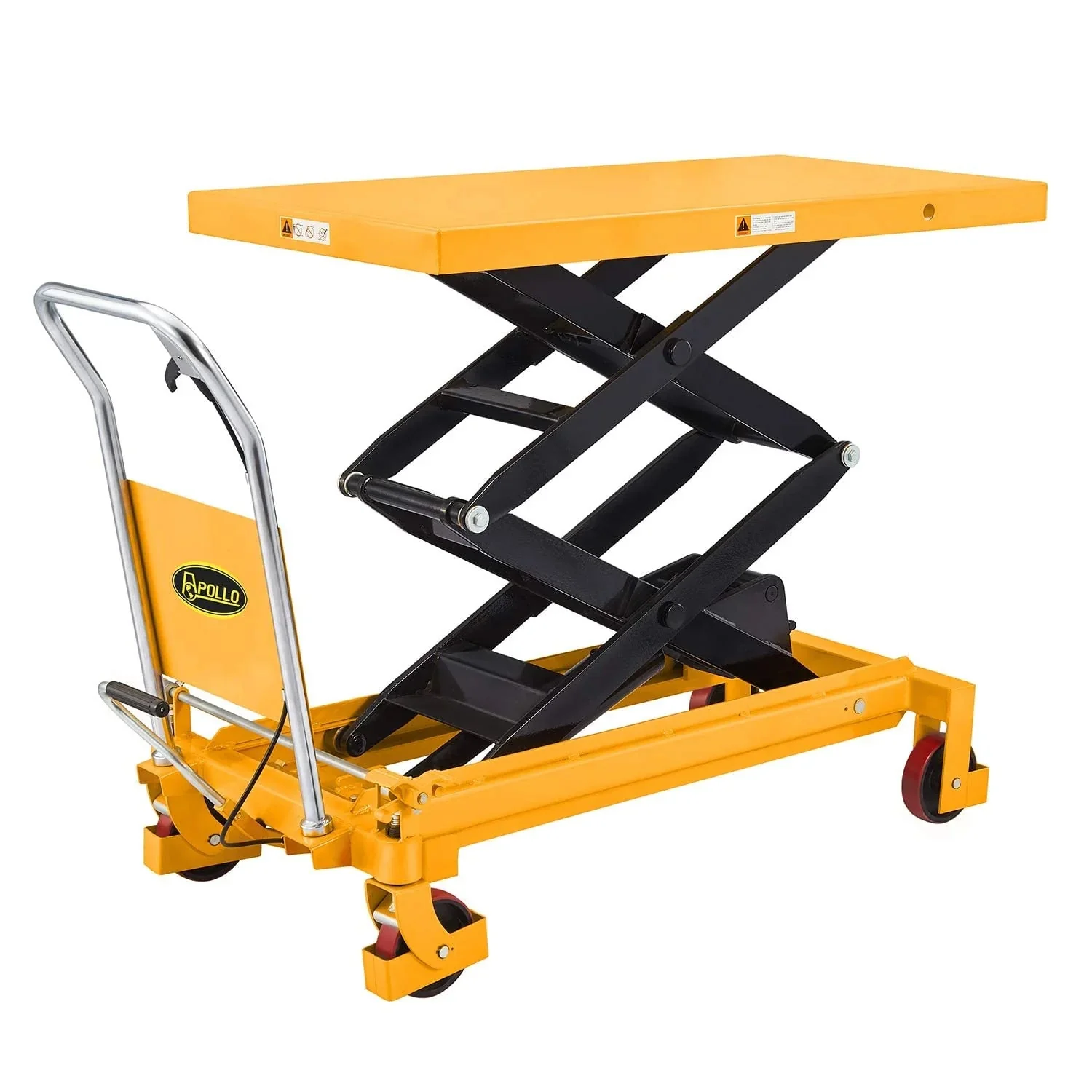 APOLLOLIFT Hydraulic Lift Table Cart – 770 lbs Capacity, 51" Max Height, Double Scissor Lift with Safety Guard & 4 Wheels - Image 7