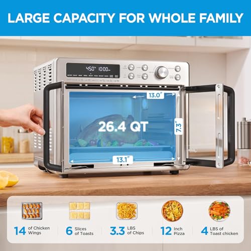Midea Flexify French Door Air Fryer Toaster Oven Combo, 26.4 QT, 10-in-1, Stainless Steel - Image 3