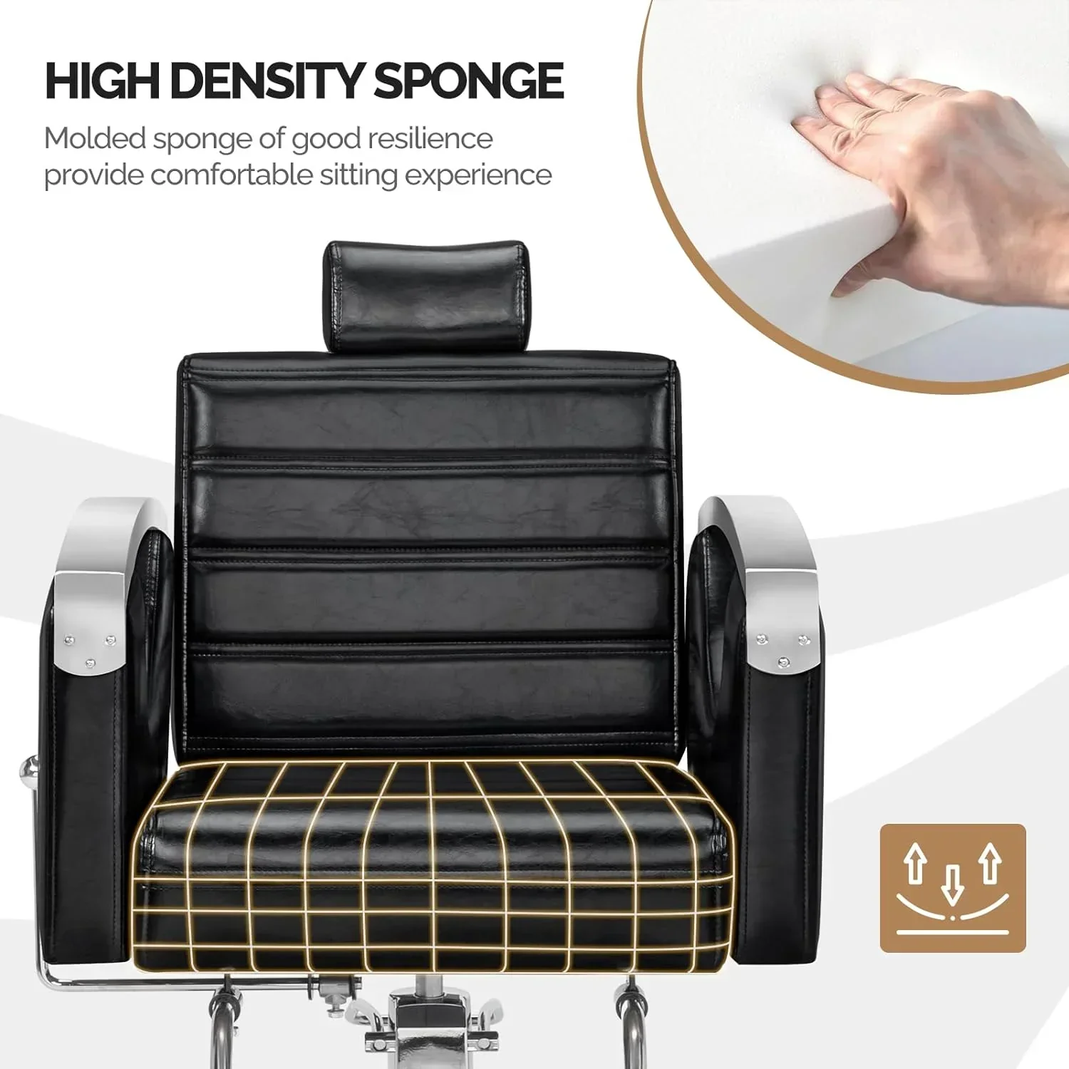 OmySalon All Purpose Reclining Hydraulic Salon Chair, 135 Degree - Image 3