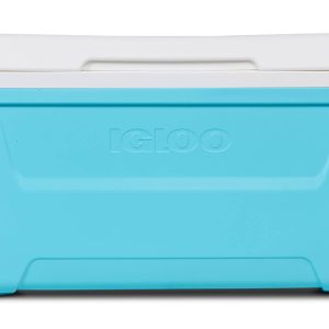 Igloo 48 Qt. Laguna Hard-Sided Ice Chest Cooler, Aqua Blue and White