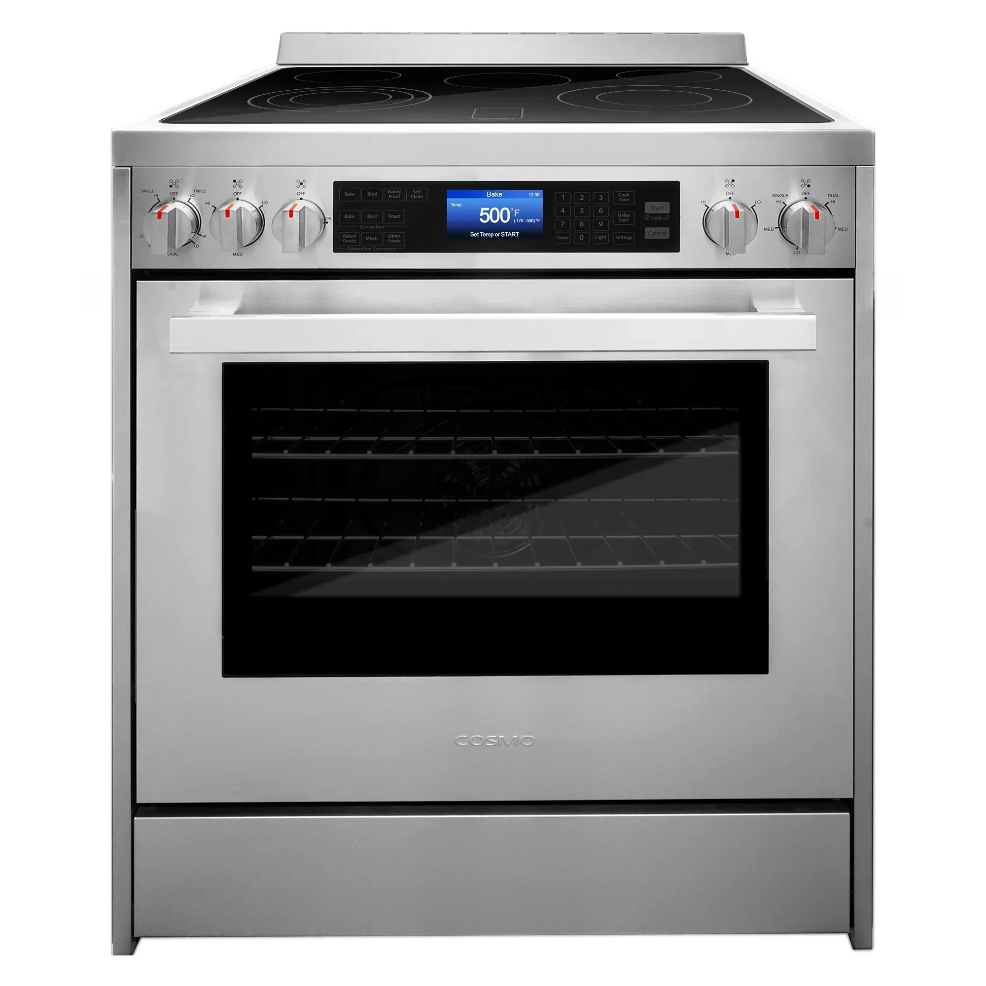 Cosmo 4-Piece Kitchen Appliance Package With 30 in Electric Range, 30 in Wall Mount Hood, 24 in Dishwasher And French Door Refrigerator - Image 14