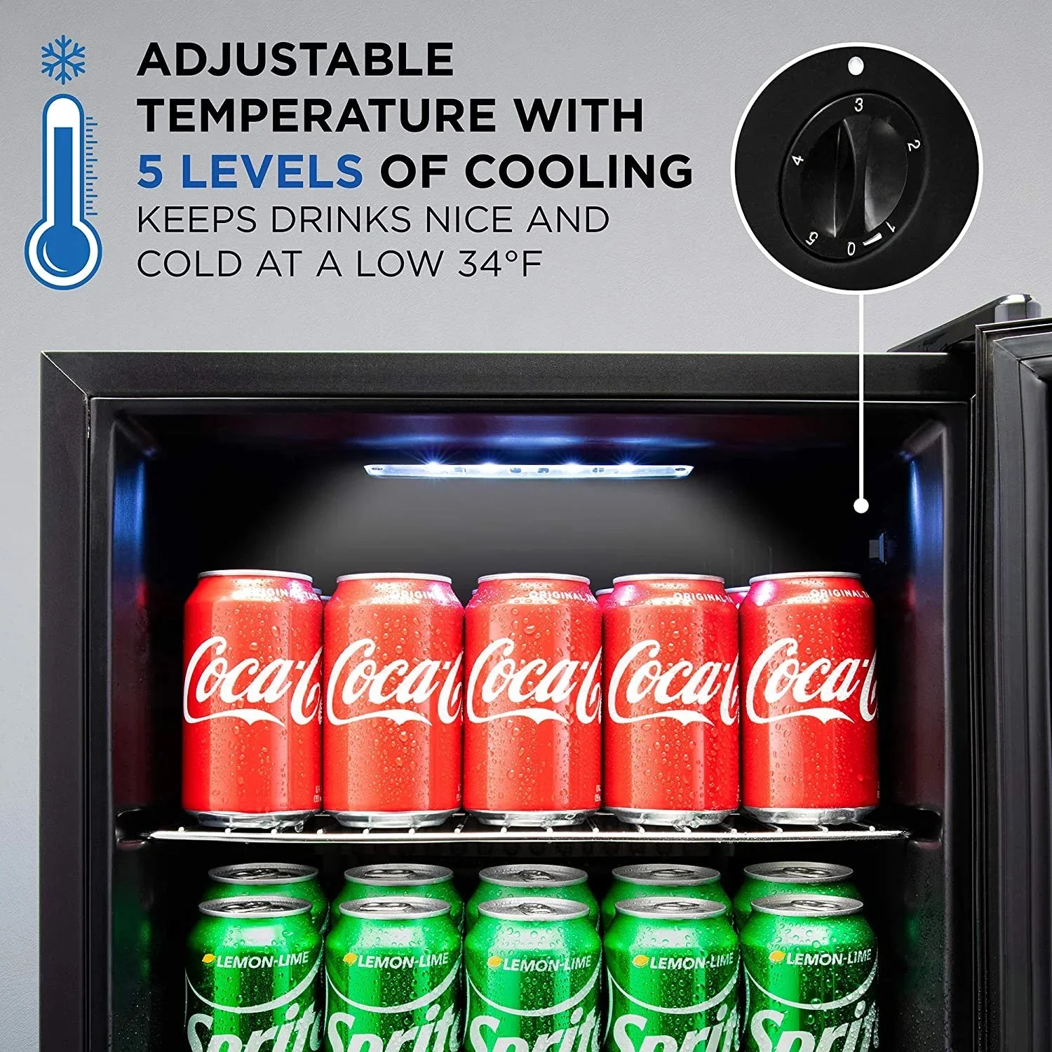 Ivation Freestanding Wine Cellar Mini Fridge, 101-Bottle, Stainless Steel - Image 4