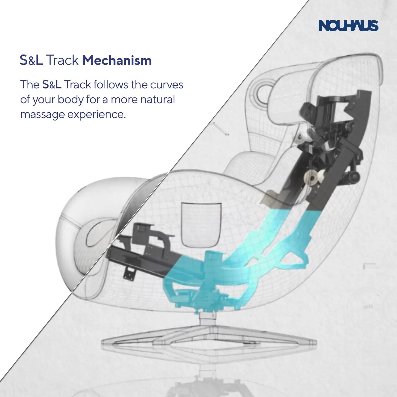 Nouhaus Classic Massage Chair With Ottoman, Bluetooth Speakers - N-0003 - Image 6