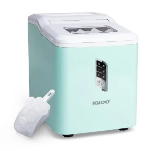 Igloo Self-Cleaning Countertop Ice Maker, 1.5 qt, 26 lbs/24 Hours, Aqua