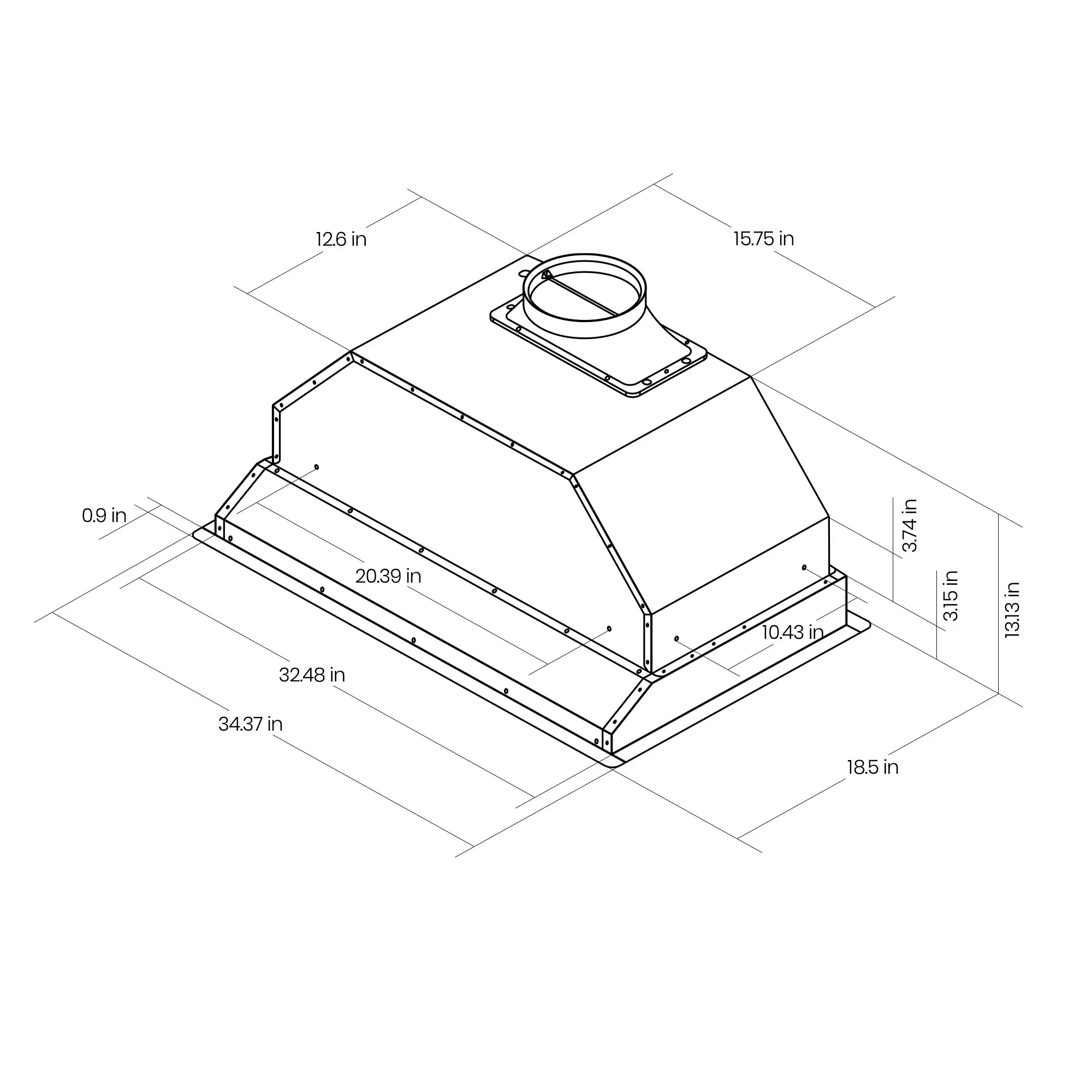 EKON Kitchen Expert 36 inch 900 CFM Convertible Insert Range Hood With Remote Control - Image 4