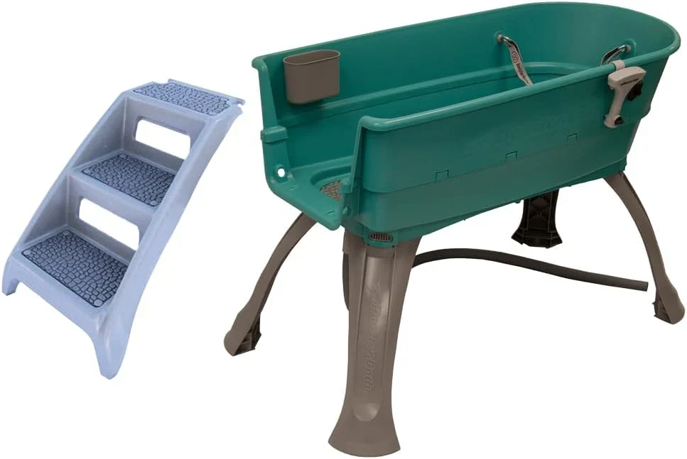 Booster Bath Large Elevated Pet Bathing Tub With Teal Steps Combo - 45 in x 21.25 in x 15 in - Image 6