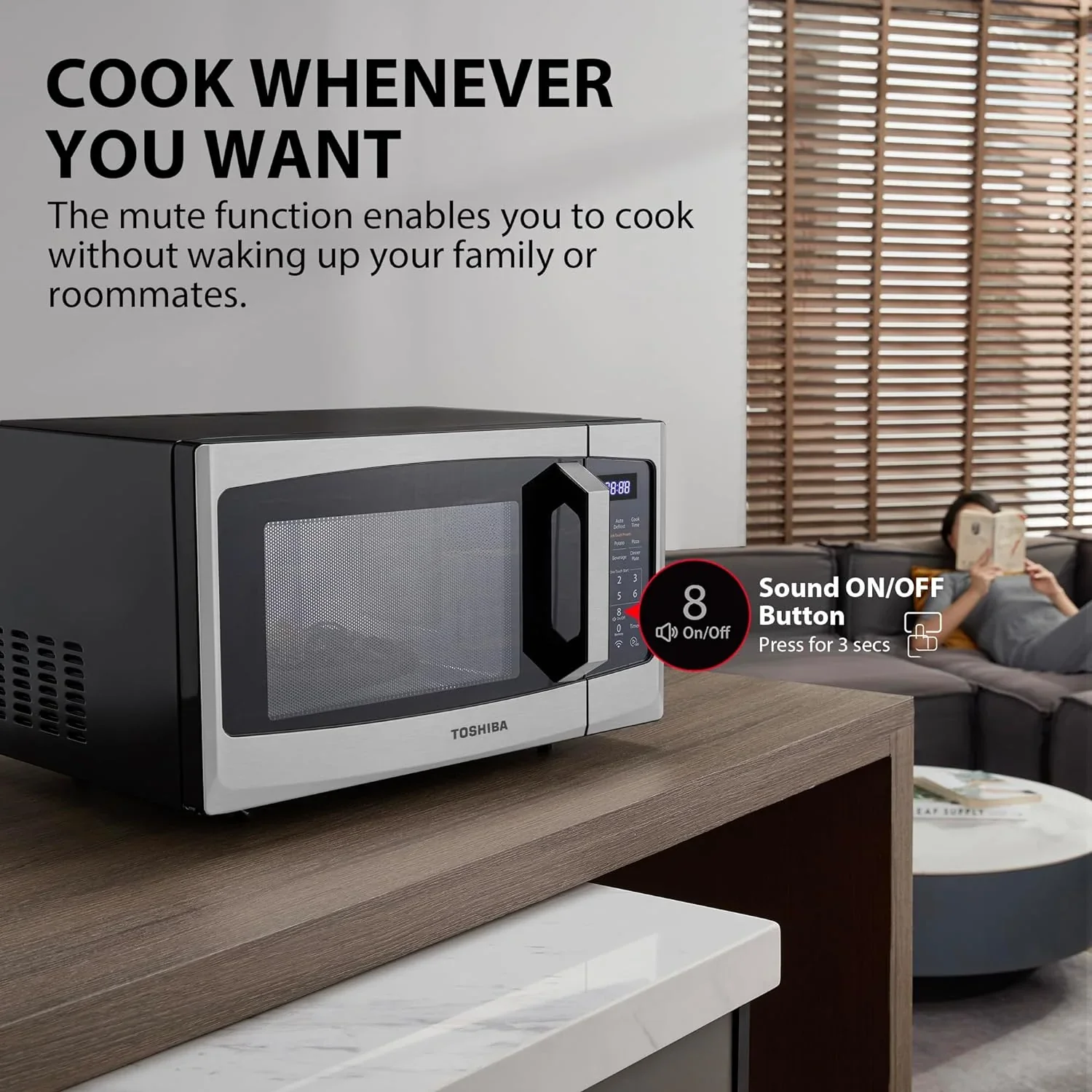 TOSHIBA 4-in-1 Countertop Microwave Oven, 1.5 Cu Ft, 1000W, Silver - ML-EC42P(SS) - Image 26
