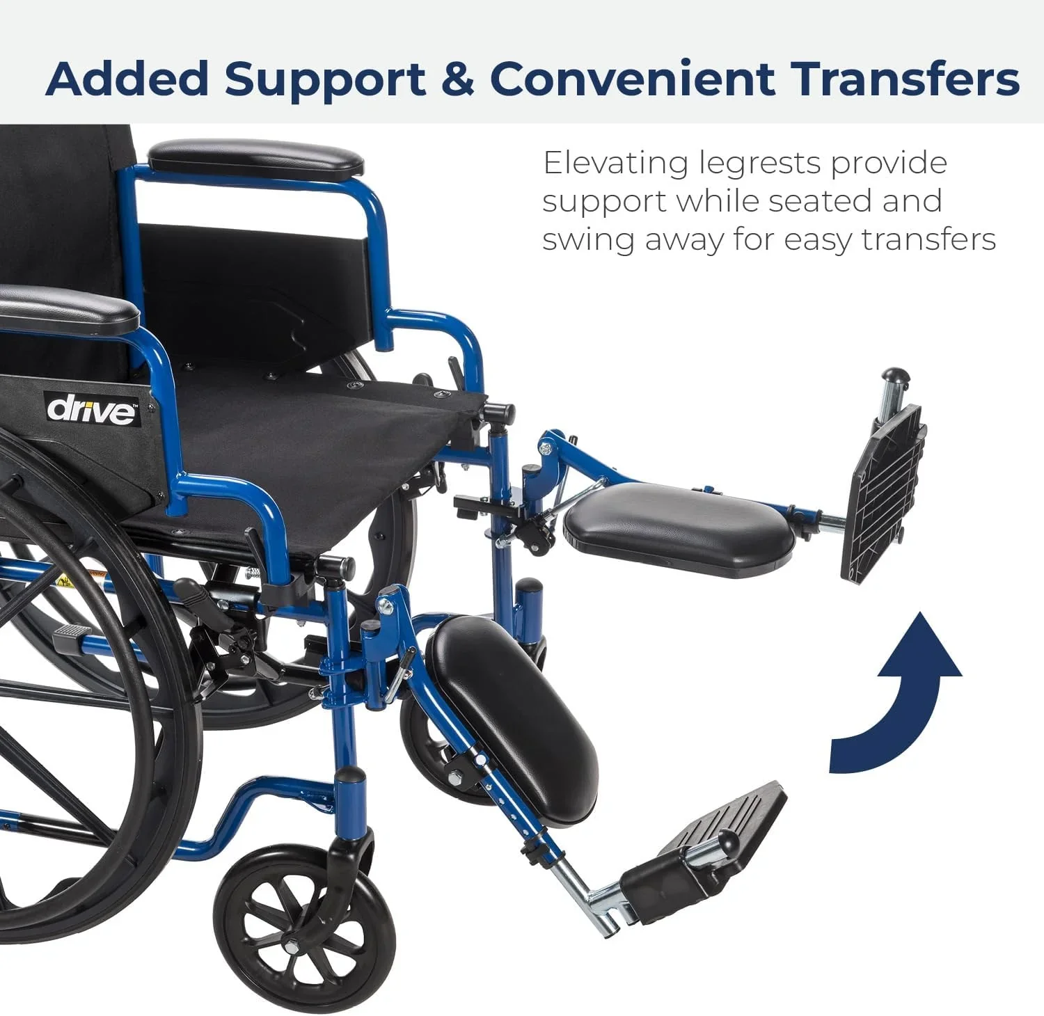 Blue Racing-Style Wheelchair With Swing-Away Footrests, 18 Inches - 530-1-G - Image 2
