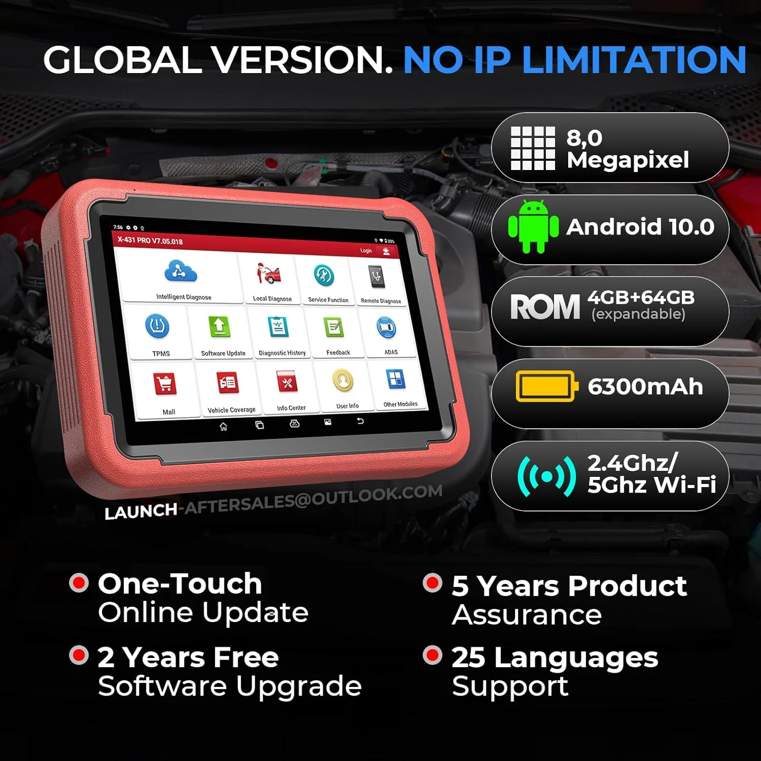 LAUNCH X431 V+ 5.0 Scan Tool with 2025 CANFD Connector, 37 Reset & OE-Level Diagnostics - Image 7