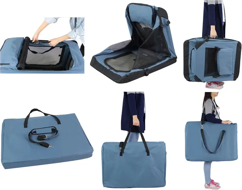EliteField 3-Door Folding Soft Dog Crate With Carrying Bag - 36in L x 24in W x 28in H - Image 2