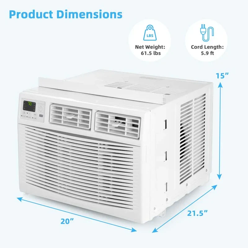 10000 BTU Window Air Conditioner With Remote, ECO Mode And Dehumidifier - White - Image 2
