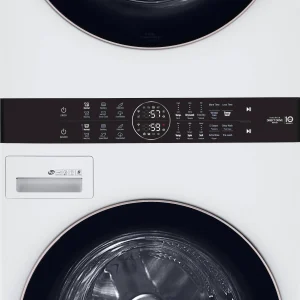 LG WashTower Center Control 4.5 Cu. Ft. Washer And 7.4 Cu. Ft. Electric Dryer - White