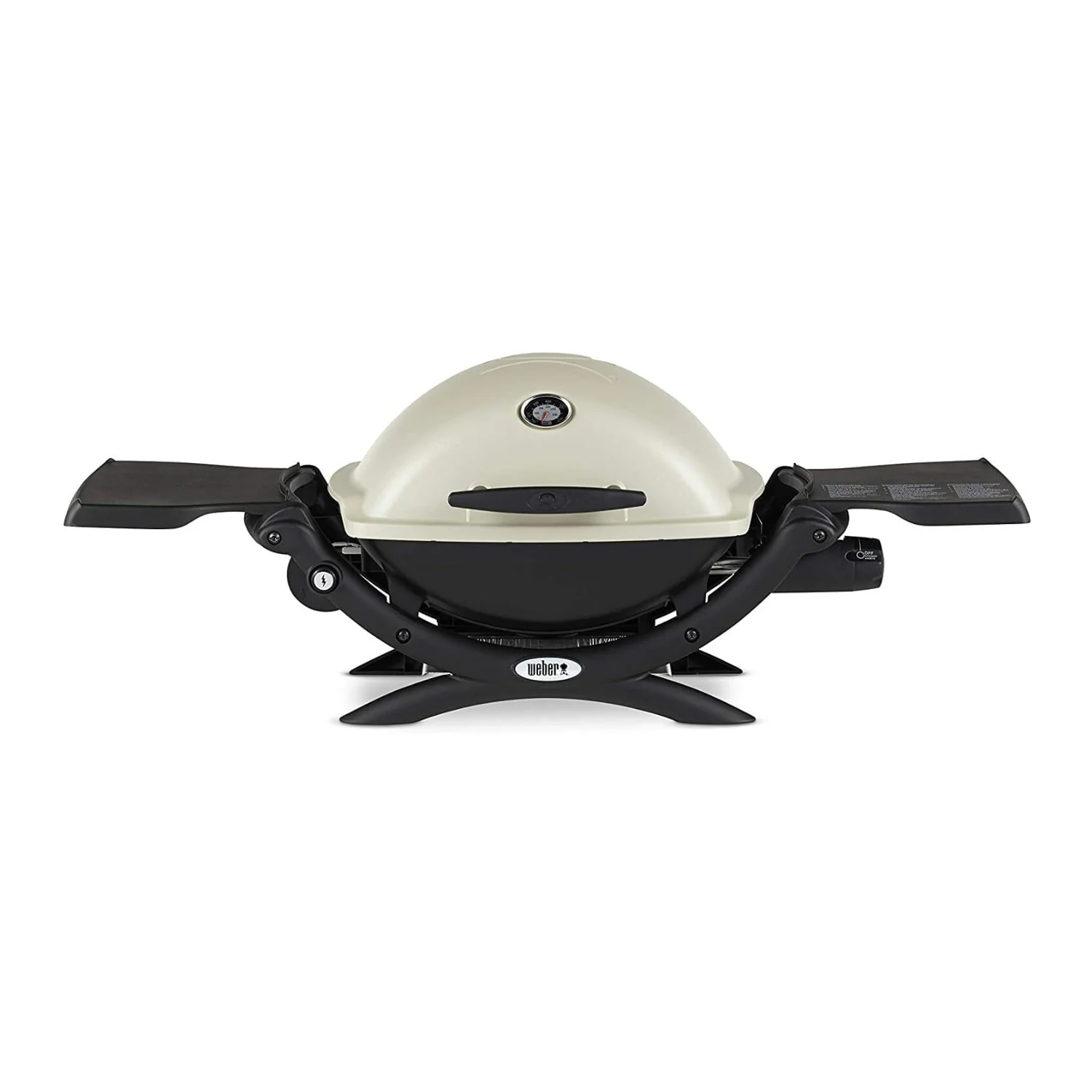 Weber Q1200 Liquid Propane Grill (Titanium) with Portable Cart Bundle - Image 2
