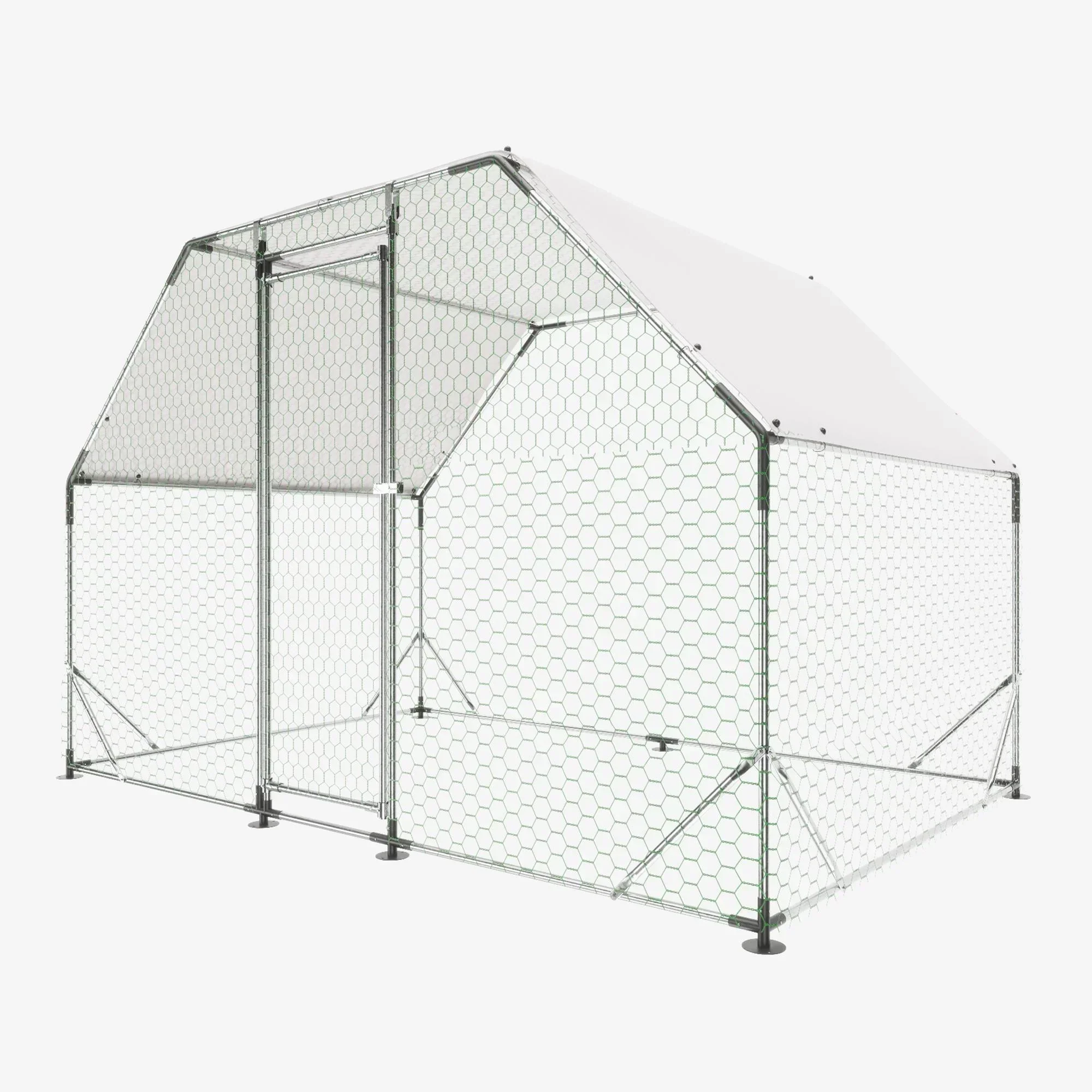 Seizeen Walk-In Chicken Coop Run for 6-8 Chickens, 10FT - Waterproof Galvanized Wire - Image 6