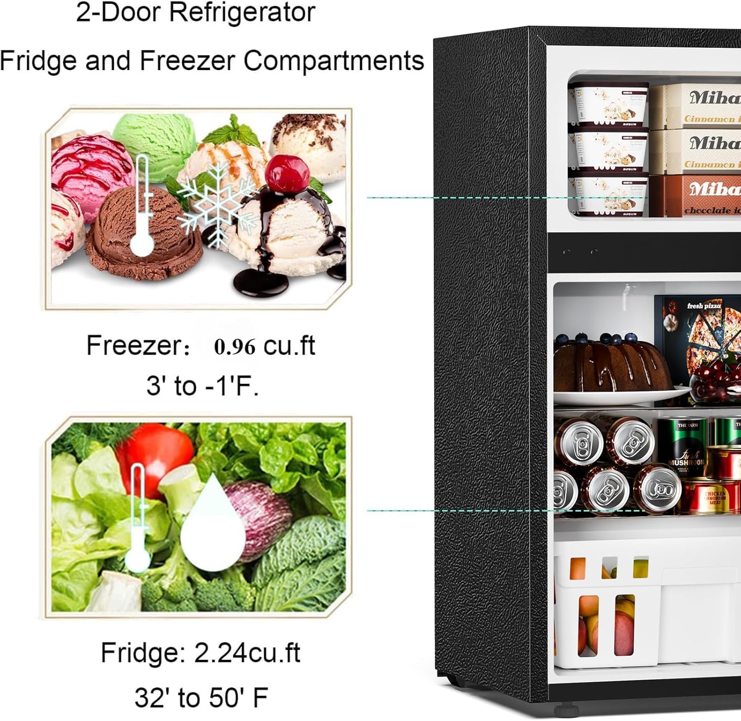 Antarctic Star Compact Mini Refrigerator 3.2 cu ft, Green - F90GR - Image 21