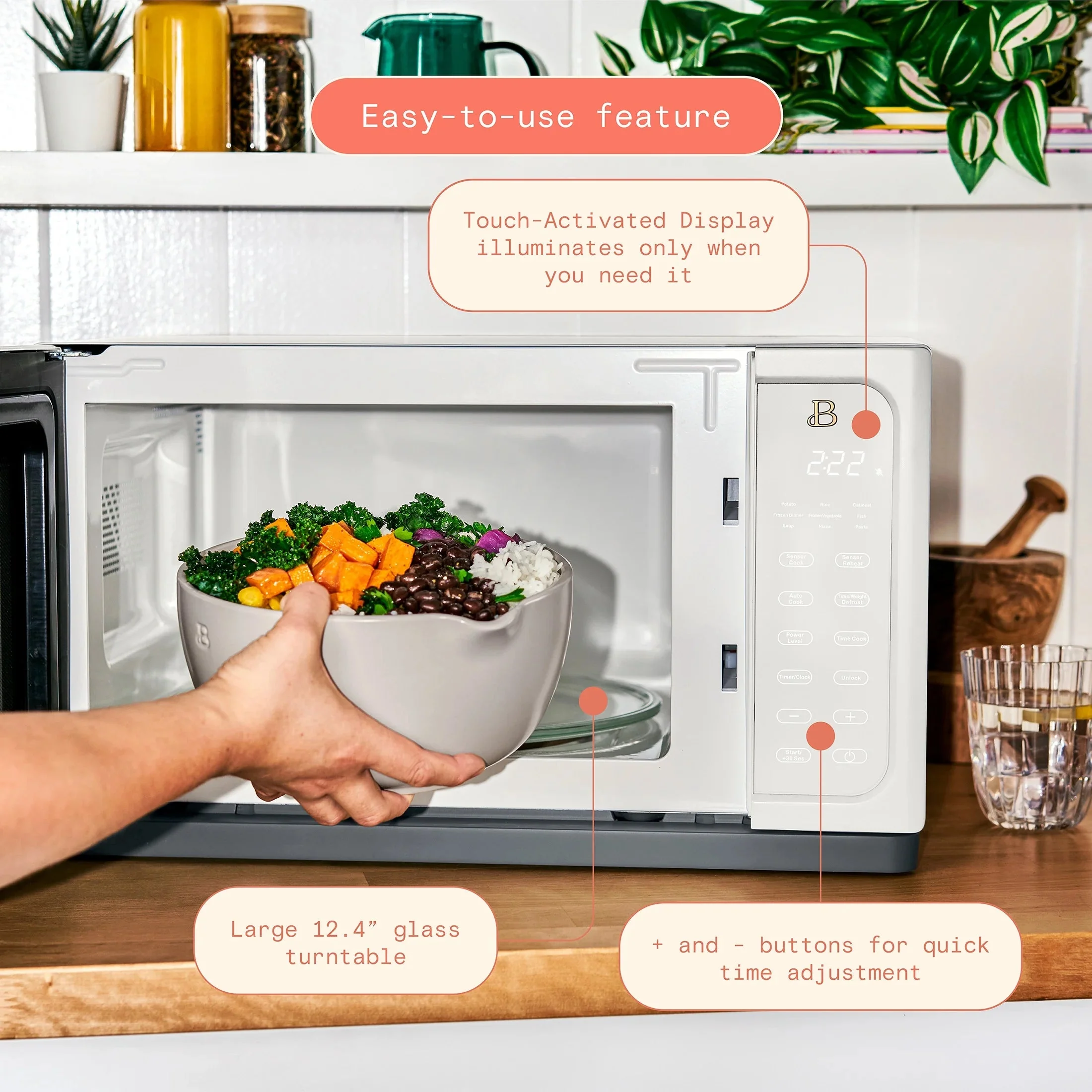Beautiful 1.1 Cu ft 1000 Watt Sensor Microwave Oven, White Icing - BFCMS811WEST10 - Image 10