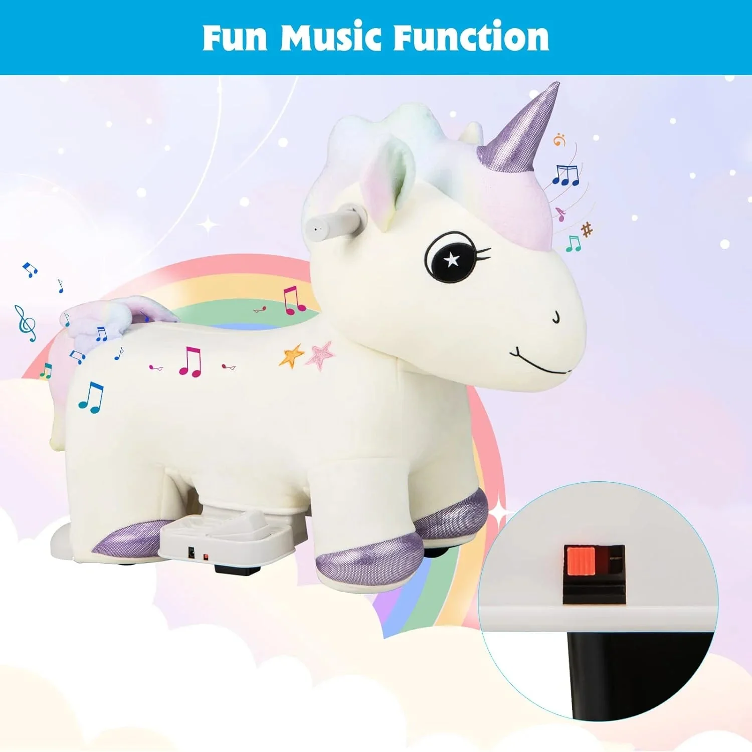 Kids Ride Unicorn, 6V Battery Powered Electric Animal Toy - Image 5