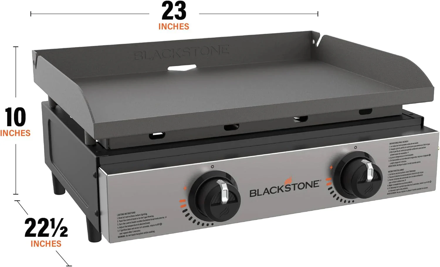 Blackstone 1666 22” Tabletop Griddle with Stainless Steel Faceplate, Powder Coated Steel, Black - Image 23