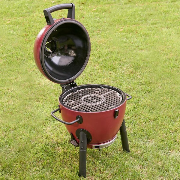 Akorn Jr. 14 In. Portable Kamado Charcoal Grill in Red - Image 4