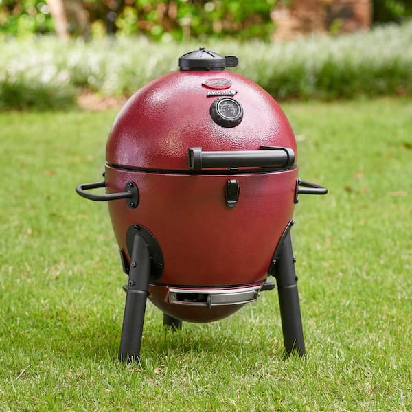 Akorn Jr. 14 In. Portable Kamado Charcoal Grill in Red - Image 2