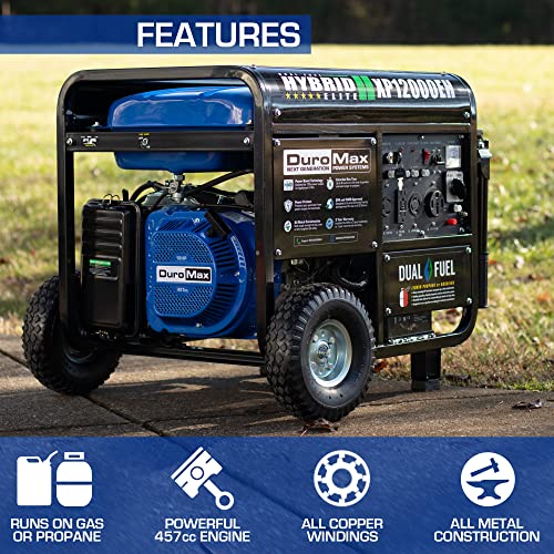 DuroMax XP12000EH Dual Fuel Generator – 12,000W Gas/Propane, 457cc 4-Stroke Engine, EPA/CARB Compliant - Image 13
