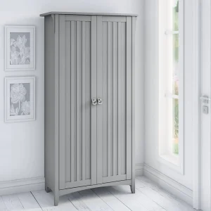 Tall Freestanding Storage Cabinet With Doors And 5 Shelves