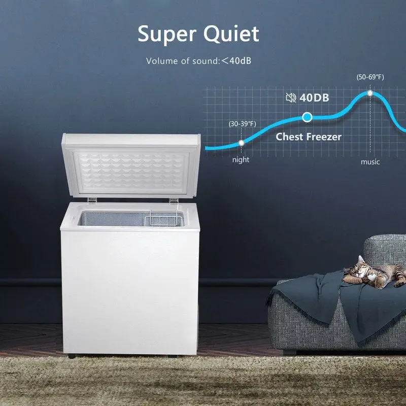 Compact Freestanding Chest Freezer, 1.8 Cu. Ft., Bottom Drain, 7-Tier Thermostat Control - Image 5