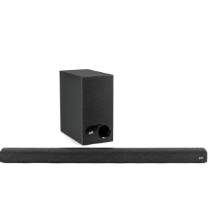 Polk Audio Signa S2 Low Profile TV Sound Bar, Works with 4K & HD TVs, Wireless Subwoofer, Includes HDMI & Optical Cables, Bluetooth Enabled, Black