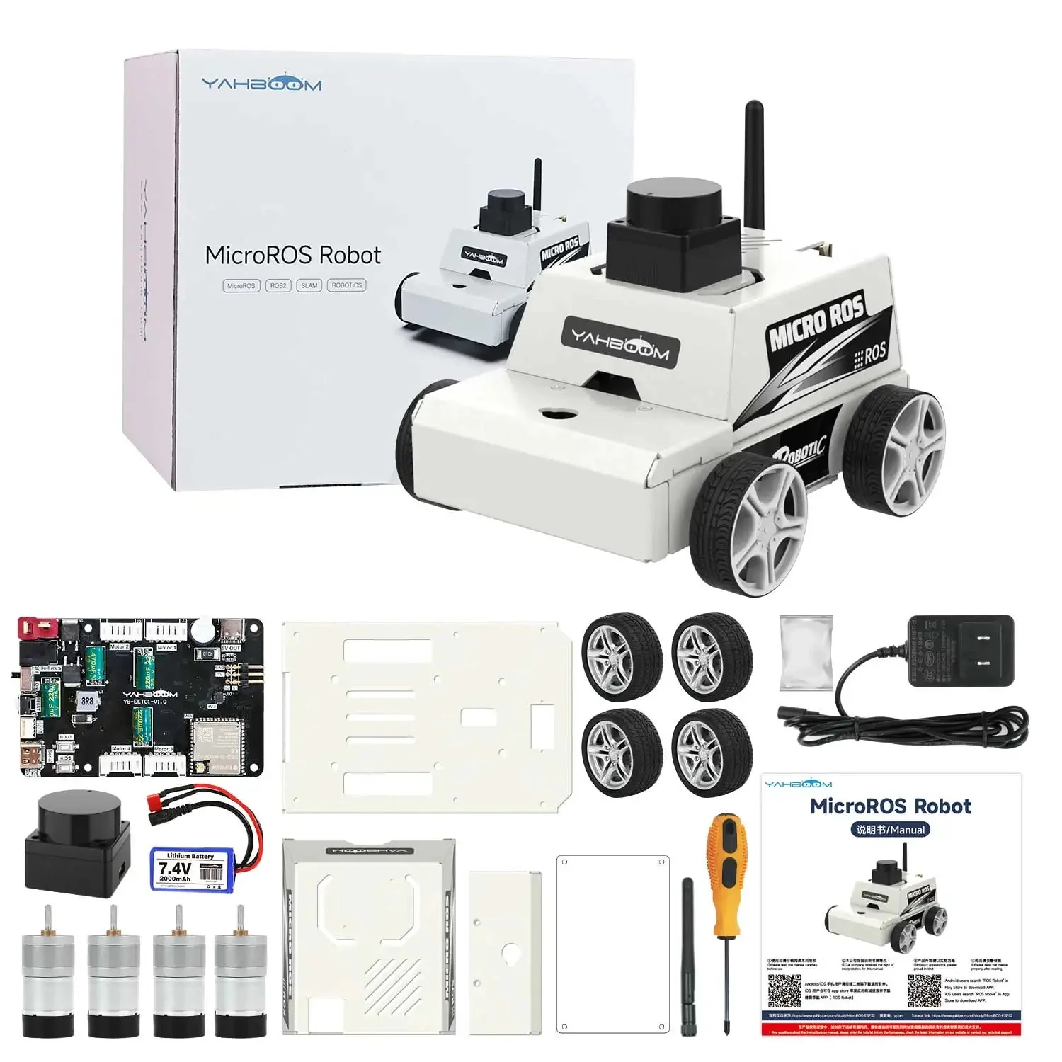 Robot Car Kit Virtual Machine Control Programmable Toy With Metal Motor 2MP Camera Adopt ROS2-Humble Python3 Programming - Image 3
