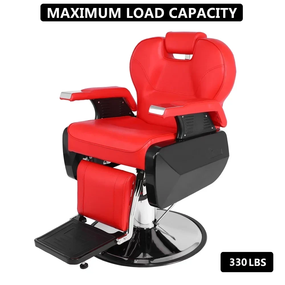 OmySalon Reclining Hydraulic Barber Chair, Black, 38.2 x 27.6 x 39.4 in - Image 6