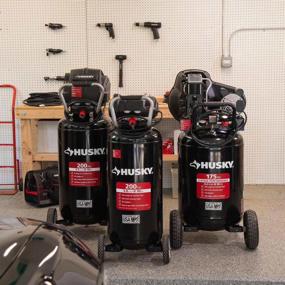 30-Gallon 175 PSI Oil-Lubricated Belt-Drive Portable Air Compressor - Model C304H - Image 12