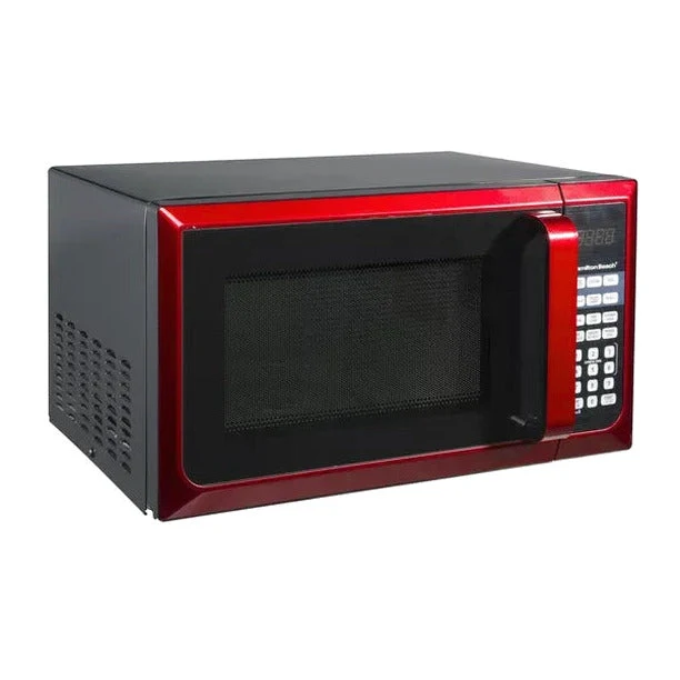 Hamilton Beach Microwave Oven 0.9 Cu. Ft., 900W, Red Stainless Steel - Image 4