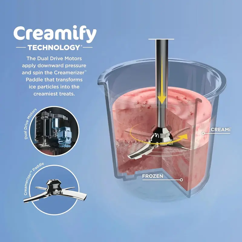Ninja CREAMi Ice Cream Maker, 7 One-Touch Programs, 2 16-oz Pints, Silver - NC301 - Image 5