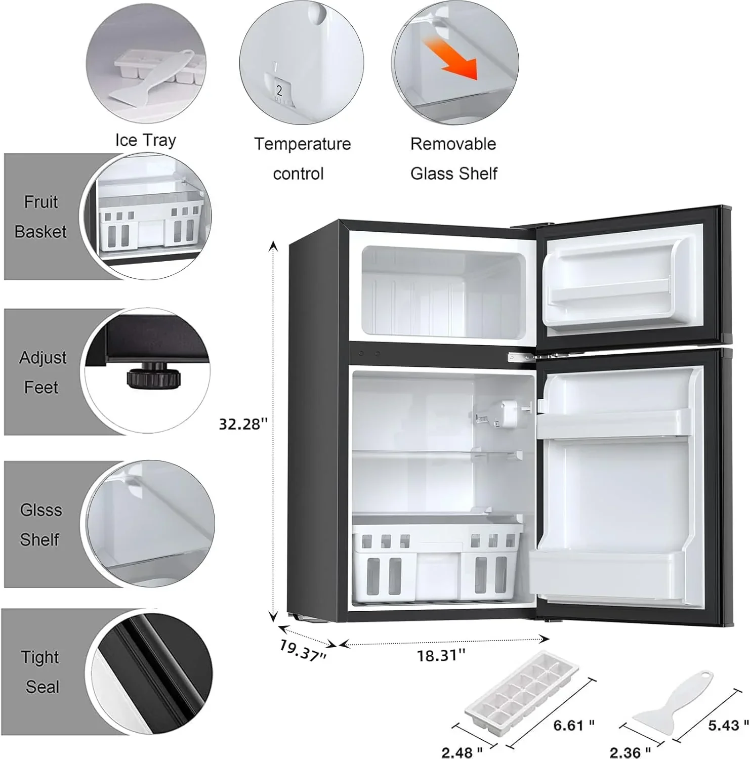 Antarctic Star Compact Mini Refrigerator 3.2 cu ft, Green - F90GR - Image 20