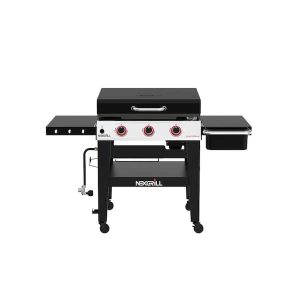 Daytona 3-Burner 30 in. Propane Gas Griddle in Black with Lid