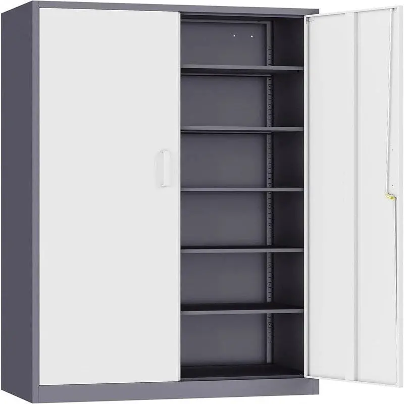 Heavy-Duty Metal Garage Storage Cabinet, Lockable Freestanding 5 Adjustable Shelves, 70.87 inch31.5 inch15.7 inches - Black - Image 7