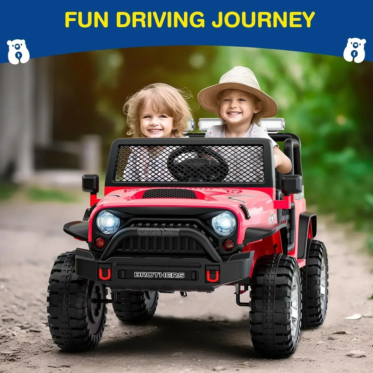 L8 Ride On Car 2 Seater 12V Kids Electric Car Remote Control 4-Wheel Suspension Bluetooth Speaker - Image 36