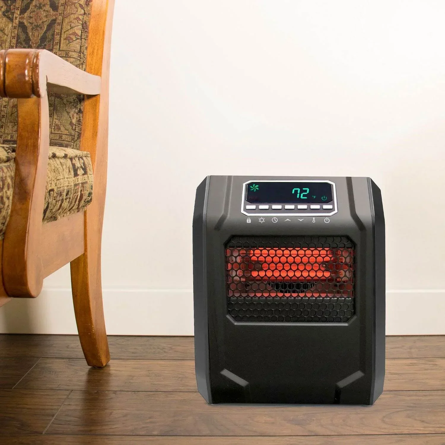 Lifesmart Infrared Quartz Space Heater, 4 Element 1500W, Black - Image 7